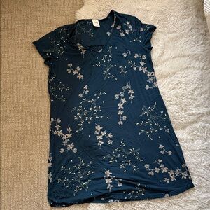 Soma Navy Floral Short Sleeve sleep shirt